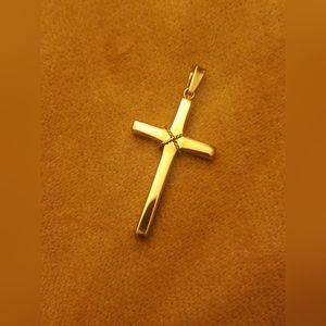 Sterling Silver gold tone cross pendant